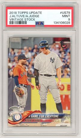 2018 Topps Update Altuve/Judge Vintage Stock PSA 9 MINT Pop 3 Only 2 Higher