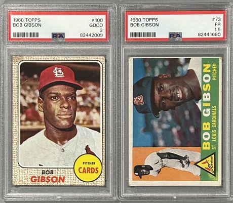 1960 & 1968 Topps Bob Gibson PSA Graded Lot (2)