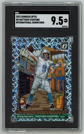 2023 Donruss Optic #8 Matthew Stafford International Downtown SGC 9.5 MINT+
