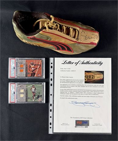 2002 Serena Williams French Open Finals Worn & Signed Sneaker w/ Netpro Autos
