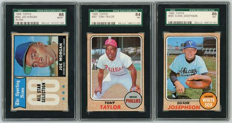 1968 Topps SGC Graded Lot (3) w/ Joe Morgan