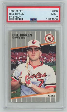 1989 Fleer #616 Bill Ripken FF Error PSA 9 MINT