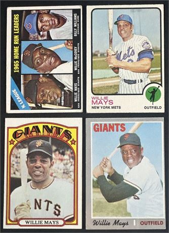 1964-1973 Topps Willie Mays Lot (4) VG Avg