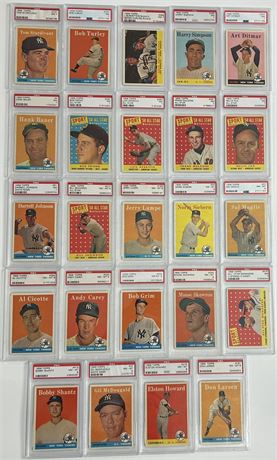 1958 Topps Baseball PSA High Grade Lot (24) w/ Hi#'s & Variations