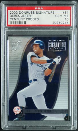 2003 Donruss Signature #61 Derek Jeter Century Proofs 55/100 PSA 10 Pop 2