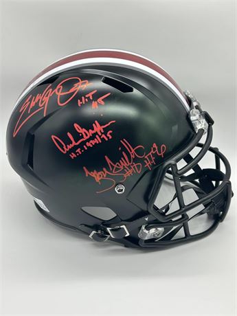 Ohio State Heisman's (George, Griffin, Smith) FS Speed Rep Helmet Beckett COA