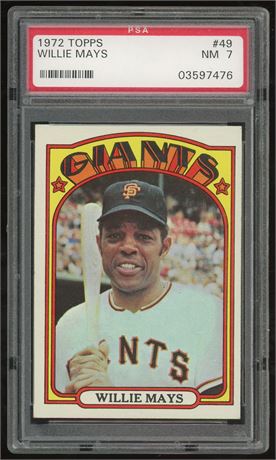 1972 Topps #49 Willie Mays PSA 7 NM