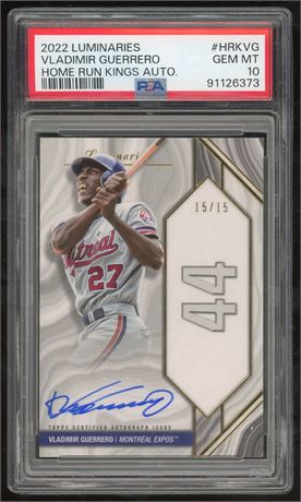 2022 Luminaries Vladimir Guerrero Home Run Kings Autograph 15/15 PSA 10 GEM MINT