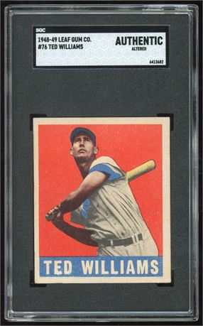 1948 Leaf #76 Ted Williams SGC Authentic Altered