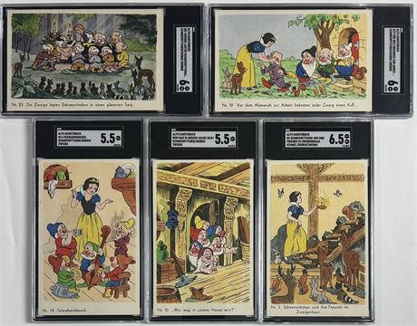 1940 Alfo Kunstdruck Snow White SGC Graded Lot (5) Gorgeous Color (READ)