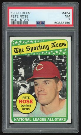 1969 Topps #424 Pete Rose All-Star PSA 7 NM