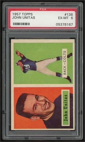 1957 Topps #138 Johnny Unitas RC PSA 6 EXMT