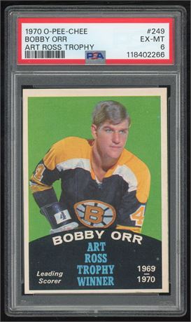 1970 O-Pee-Chee #249 Bobby Orr Art Ross Trophy PSA 6 EXMT