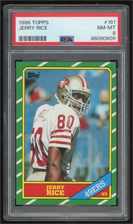 1986 Topps #161 Jerry Rice RC PSA 8 NMMT