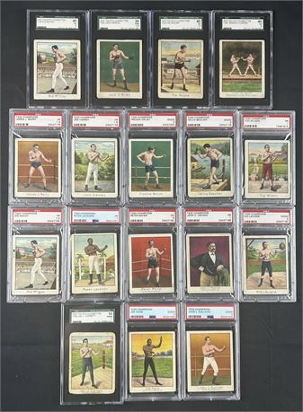1910 T220 Tolstoi Champion Athletes and Prize Fighters Graded Lot w/ Stars (17)