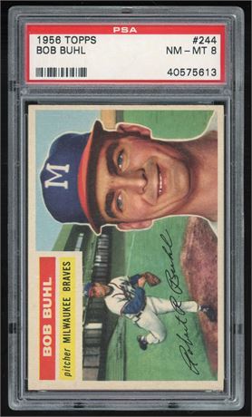 1956 Topps #244 Bob Buhl PSA 8 NMMT