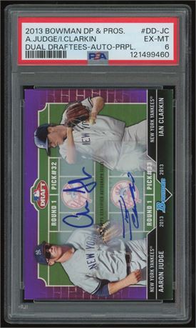 2013 Bowman Draft Picks/Prospects Aaron Judge RC Auto Purple 7/10 PSA 6 EXMT