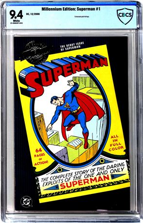 Millennium Edition: Superman #1 CBCS 9.4 (2000) Embossed Gold Foil Logo