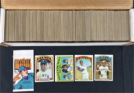 1972 Topps Baseball Near Complete Set (700+) w/ Many Hi#'s Low Grade to VG