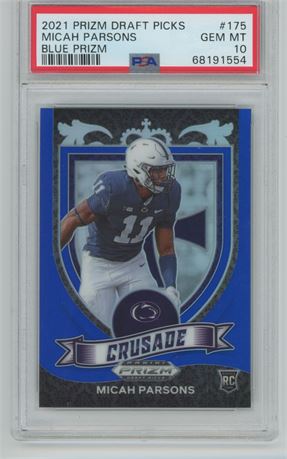2021 Prizm Draft Picks #175 Micah Parsons Blue RC /199 PSA 10 GEM MINT