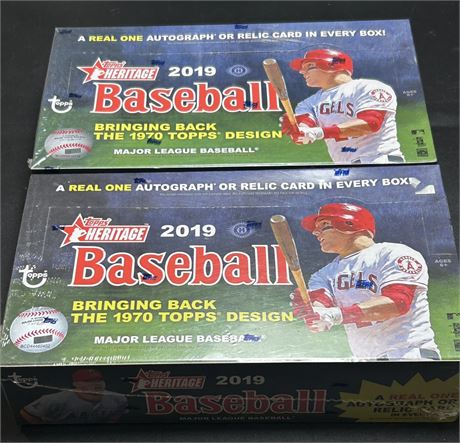 2019 Topps Heritage Baseball Hobby Box Lot (2) Factory Sealed