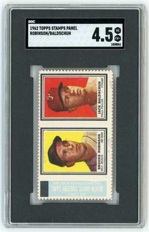1962 Topps Stamps Panel Robinson/Baldschun SGC 4.5 VGEX+