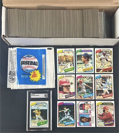 1980 Topps Complete Set (1-726) w/ Rickey Henderson RC SGC 8 & 50 HOF NM