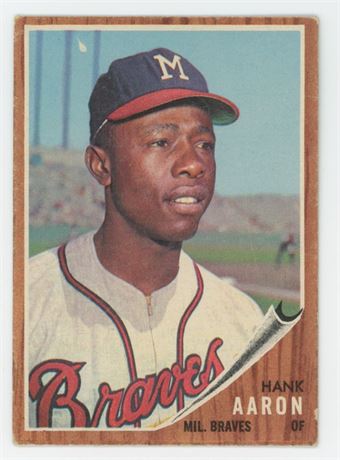 1962 Topps #320 Hank Aaron Low Grade (GOOD) No Creases