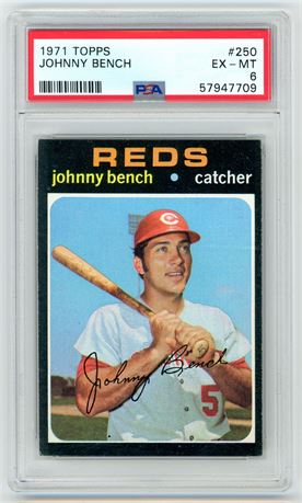 1971 Topps #250 Johnny Bench PSA 6 EXMT