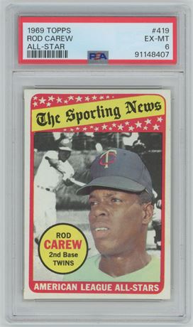 1969 Topps #419 Rod Carew All-Star PSA 6 EXMT Well Centered