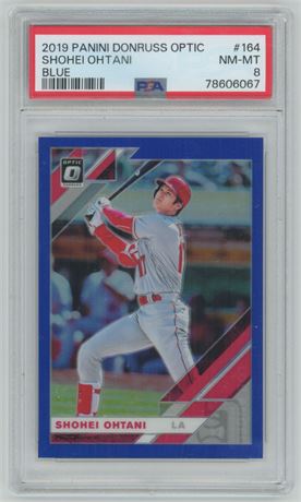 2019 Donruss Optic #164 Shohei Ohtani Blue 67/75 PSA 8 NMMT
