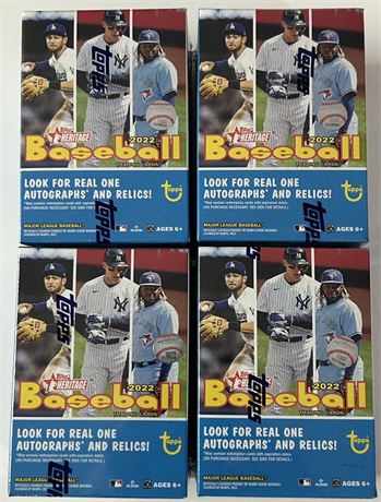 2022 Topps Heritage Baseball Blaster Box Lot (4) Factory Sealed