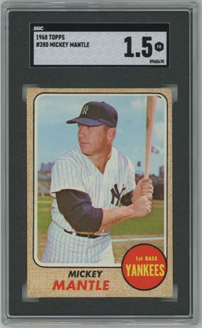 1968 Topps #280 Mickey Mantle SGC 1.5 FAIR
