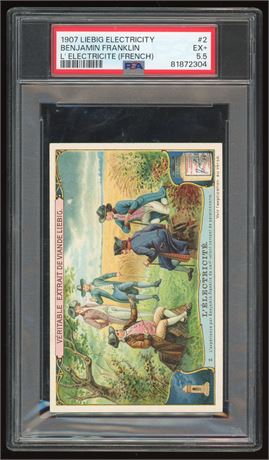1907 Liebig Electricity #2 Benjamin Franklin L'Electricite (French) PSA 5.5 EX+