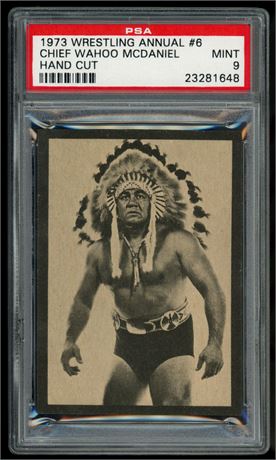 1973 Wrestling Annual #6 Chief Wahoo McDaniel Hand Cut PSA 9 MINT Only 7 Higher