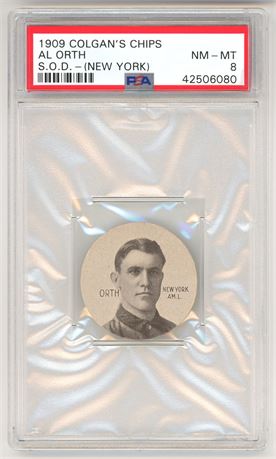 1909-11 Colgan's Chips Stars of the Diamond Al Orth PSA 8 NMMT Only 1 Higher