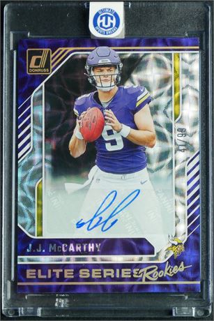 2024 Panini Donruss #4 JJ McCarthy Elite Series Rookies 41/99 Autograph