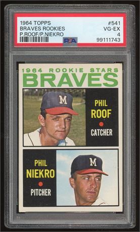 1964 Topps #541 Phil Niekro RC PSA 4 VGEX