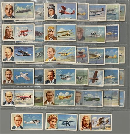 1936 Carreras Famous Airmen/Airwomen Complete Set (1-50) VG+ AVG (READ)