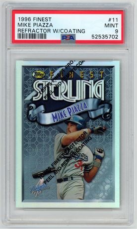 1996 Finest #11 Mike Piazza Refractor w/ Coating PSA 9 MINT Only 6 Higher