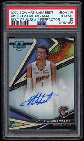 2022 Bowman Univ Best Victor Wembanyama Best Of 2022 AU-Refractor PSA 10