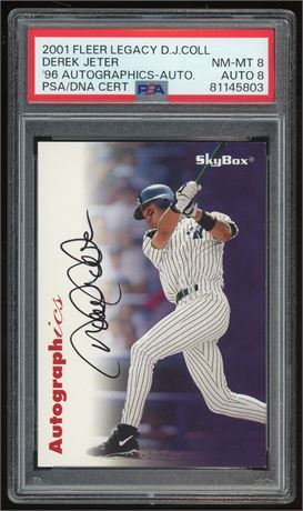 2001 Fleer Legacy DJ Collection Derek Jeter '96 Autographics PSA 8 Auto 8