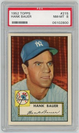 1952 Topps #215 Hank Bauer PSA 8 NMMT Only 8 Higher