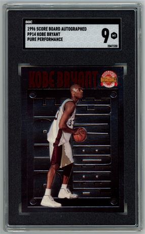 1996 Score Board Autographed Kobe Bryant RC Pure Performers SGC 9 MINT