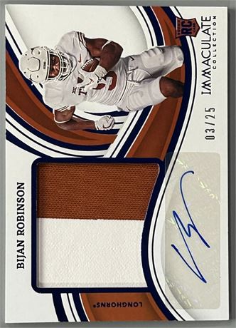 2023 Panini Immaculate Collegiate Bijan Robinson RPA Blue 03/25