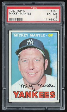 1967 Topps #150 Mickey Mantle PSA 6 EXMT