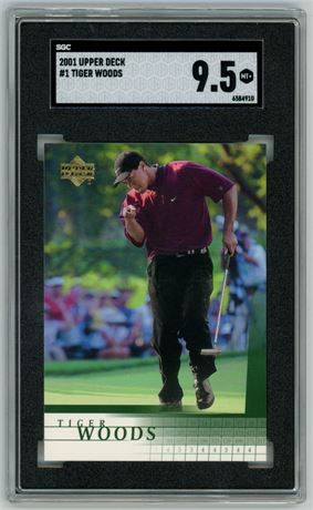 2001 Upper Deck #1 Tiger Woods RC SGC 9.5 MINT+