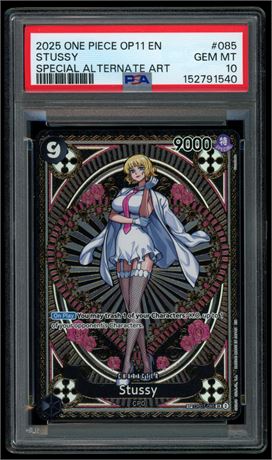 2025 One Piece OP11 EN #085 Stussy Special Alternate Art PSA 10 GEM MINT