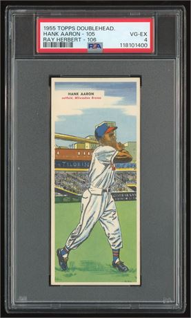 1955 Topps Doubleheader #105-106 Hank Aaron/Ray Herbert PSA 4 VGEX