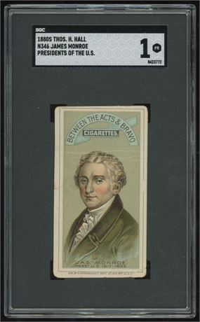 1880s Thomas H Hall N346 Presidents Of The US James Monroe SGC 1 POOR